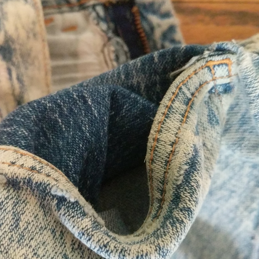 Vintage 70s Distressed Denim stretch Jeans size 7 - Picture 7 of 10